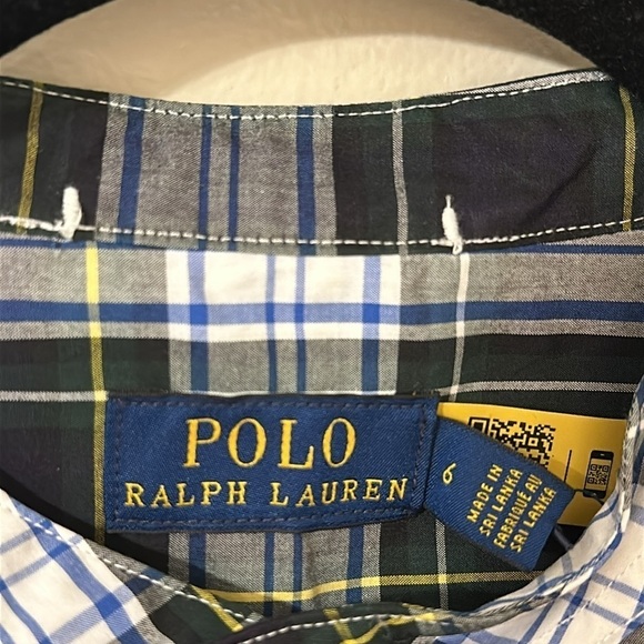 NWT Polo Ralph Lauren Womens Plaid Puff Sleeve Button Down Shirt Sz 6 Preppy - Picture 9 of 13